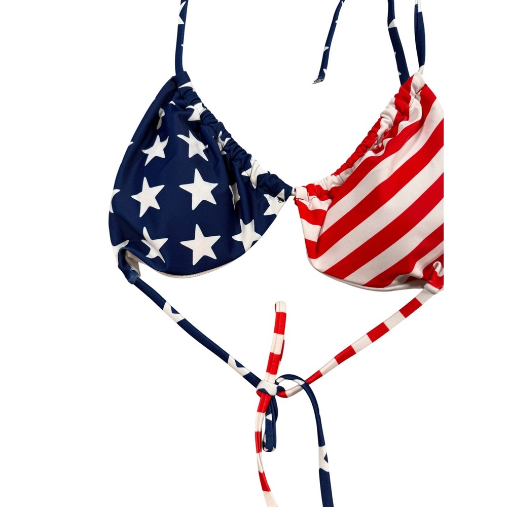 Sunwinga American Flag Bikini Set Small Stars Stripes Tie Side Swimwear 4th New - Picture 9 of 12